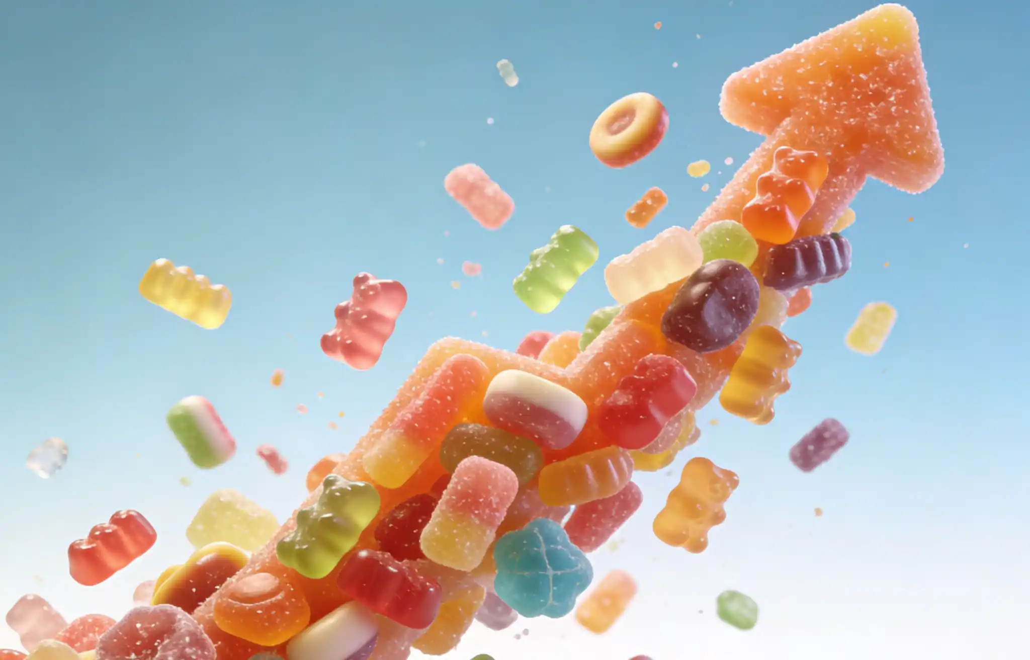 Tá an treocht milseán gummy ag fás.