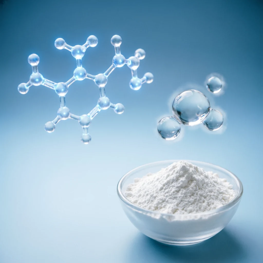 NAG molecular structure with hyaluronic acid and collagen ingredients