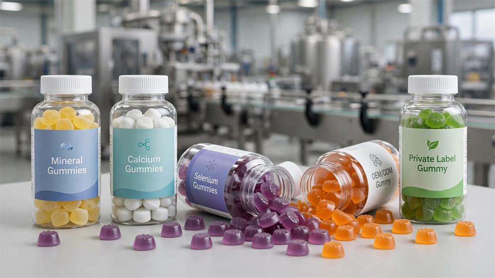 Custom mineral gummies manufactured by Gothink Biotech for private label supplement brands