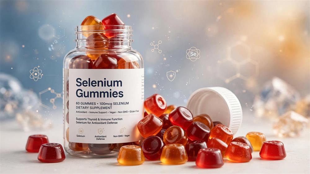 Custom selenium gummies for mineral-based wellness supplement lines