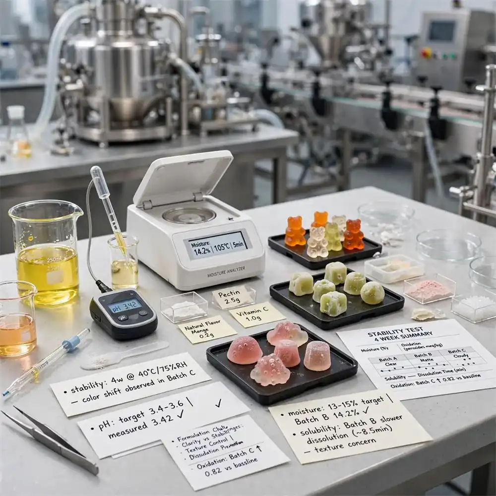 Gummy formulation science and testing