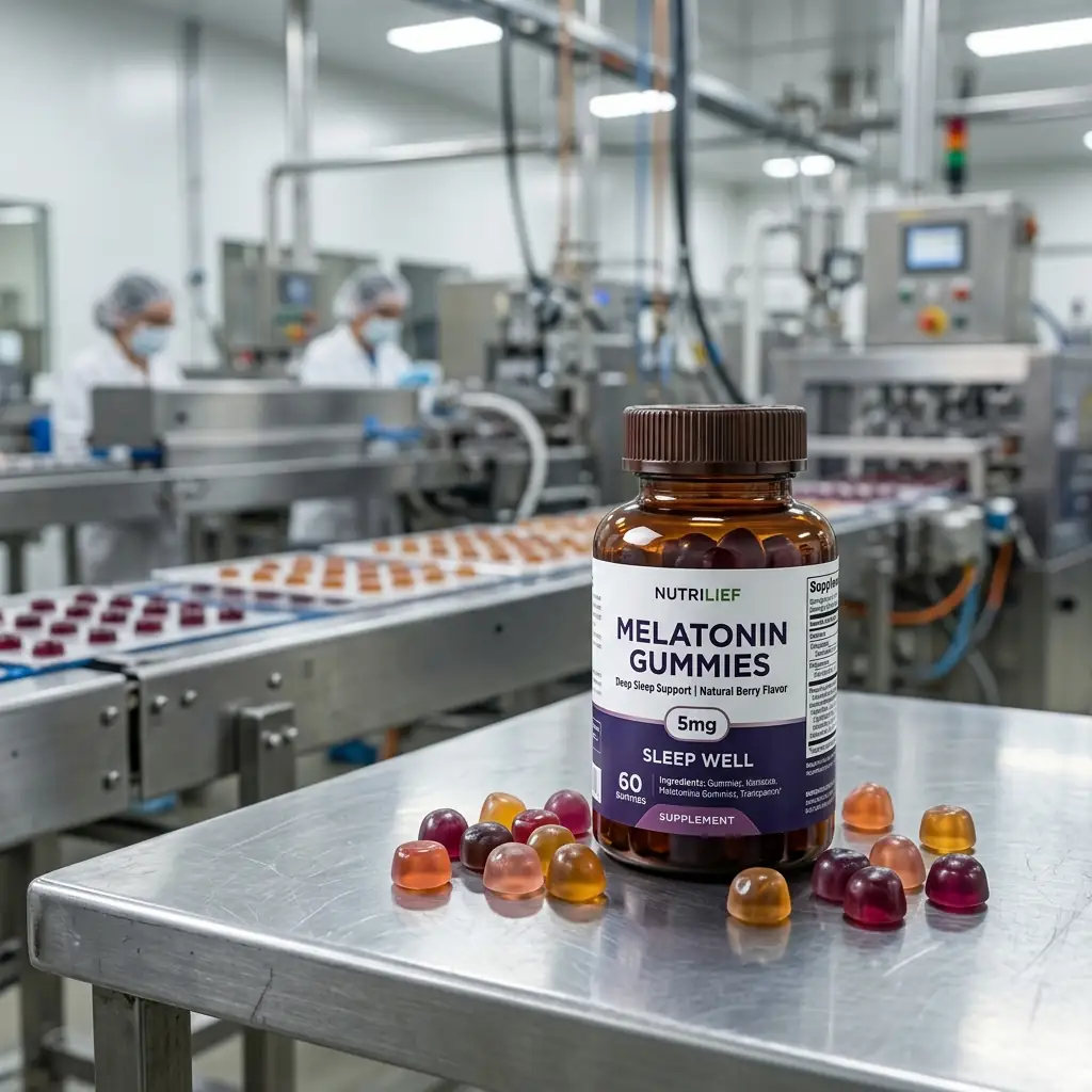 melatonin gummies on the production line